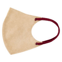 アスクル　立体型サージカルマスク　ナチュラルベージュ×紐ワインレッド 使い捨て　不織布　バイカラー　1箱(50枚入)　  オリジナル