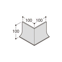 フクビ化学工業 樹脂R巾木 クリーンライン100-30R 出隅 CL30DG 1梱包(2個入)（直送品）