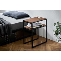 アイリスオーヤマ スチールフレームサイドテーブル ウォールナット SFST-247 1台（直送品）