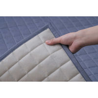 アイリスオーヤマ 先染めキルトラグ　185cm×185cm　ブルー　ORG-Y1818 1枚（直送品）