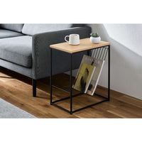 アイリスオーヤマ スチールフレームサイドテーブル ナチュラル SFST-247M 1台（直送品）