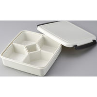 イノマタ化学 イノマタ #1074 ロック式ランチBOX(中子付き)ホワイト 1個（直送品）