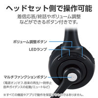 ヘッドセット ワイヤレス Bluetooth 片耳 オーバーヘッド マイク付 黒 LBT-HSOH13BK 1個 エレコム（直送品）