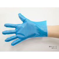 パックスタイル ポリストレッチエンボスストロング M 青 使い捨て TPE手袋 00654637 1袋(200個)（直送品）