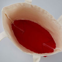 United Athle エコバッグ 1460-01 キャンバストートバッグ ナチュラル・レッド M 14600135250 1袋(1個)（直送品）