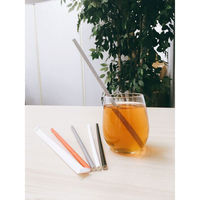 三和 紙ストロー ブラック SW06210-B-500 1セット(500個)（わけあり品）