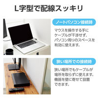 HDMI ケーブル L字 右向き 1m 4K 30Hz やわらか ブラック CAC-HD14EYR10BK エレコム 1個