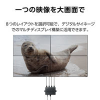 ビデオウォールコントローラー HDMI(出力)4ポート メタル ブラック VSP-VWCHD14BK エレコム 1個（直送品）