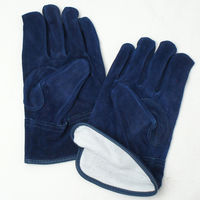小野商事 牛床革手袋 オイル加工 内綿付き ブルー M 蒼龍 AG4813 AG4813M 1双（直送品）