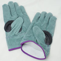 小野商事 牛床革手袋 オイル加工 内綿付き グリーン M 玄武 AG4819 AG4819M 1双（直送品）