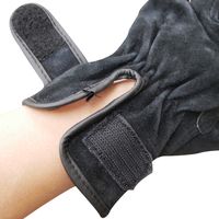 小野商事 牛床革手袋 オイル 内綿 マジックテープ 黒 AG4831 1双