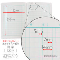 日本ノート カレッジアニマル学習帳 漢字ドリル用ノート セミB5 120字 ヒツジ 漢字練習帳 国語 LP62 2冊