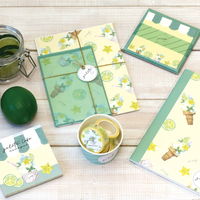 ラボクリップ ドルチェーノ ジェラートカフェ ミニレターセット グリーン（便箋10枚+封筒5枚）B22-GCML01-GR 勝竜社