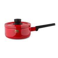 富士ホーロー IH琺瑯レッド4点セット(ケトル、ミルクパン、ソースパン、両手鍋) OT24-SD.R 1セット(4点)