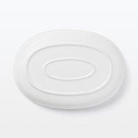 無印良品 日常の器 オーバルボウル ブルーライン 約25.5×18cm 良品計画