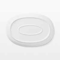 無印良品 日常の器 オーバルプレート 小 ブルーライン 約24×17cm 良品計画