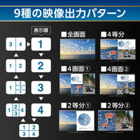 HDMI マルチビューワー 4画面分割 切替器 4入力 1出力 リモコン付 DH-SW2KMV41BK 1個 エレコム