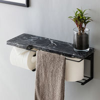 【軒先渡し】Sunharvest トイレットペーパーホルダー ストックタイプ ブラック SIN-35 SBK 1個（直送品）