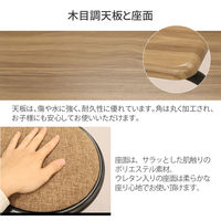 エイ・アイ・エス 折畳テーブル・チェアセット 幅600×奥行525×高さ715mm ブラウン FTC-01 BR 1セット(2点入)（直送品）