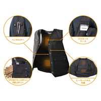 Makku AS-3890 マルチサックヒートベスト ブラック LAS-38901枚（直送品）