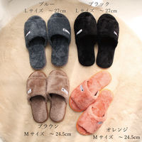 ストロング 洗濯機で丸洗いできるボアスリッパ オレンジ 62-4-405 1足