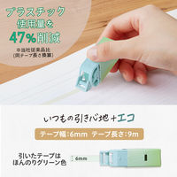 プラス テープのり ノリノ 紙ケース入り しっかり貼れる グリーン 54492 1セット(5個)
