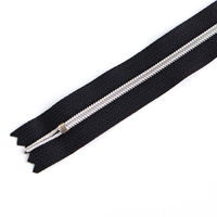 YKK メタリオンファスナー　3C 20cm黒/シルバー 3本入 3CM20-1S　3本入/5袋セット（直送品）