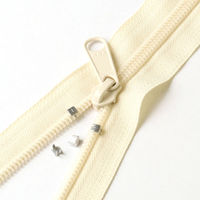 日本紐釦 ファスナー用止め金具 上止めパーツ 50組入 コイルファスナー用/4~5号対応 ニッケル F2-217（直送品）