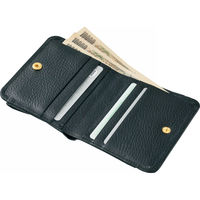 オフィススリーワークス 良品工房 日本製牛革二つ折財布 ブラック B0110-201B 1箱（直送品）