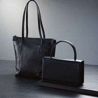 オフィススリーワークス 良品工房 日本製牛革トートバッグ 黒 B9119-101B 1箱（直送品）