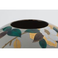 山治陶苑 6号丸花瓶 山茶花 YJ15ー01 1箱（直送品）