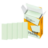【強粘着】アスクル はたらく 強粘着ふせん 75×25mm パステルグリーン （短冊） 10冊（5冊×2箱）  オリジナル
