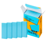 【強粘着】アスクル はたらく 強粘着ふせん 75×25mm ビビッドブルー （短冊） 10冊（5冊×2箱）  オリジナル