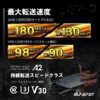 SUNEAST microSDXC UHS-I Card GOLD 64GB SE-MSDU1064B185 1個