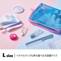 キングジム メッシュポーチ フラッティ シアー Lサイズ 緑 5166ミト 1個