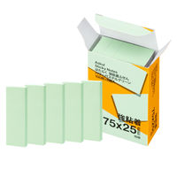 【強粘着】アスクル はたらく 強粘着ふせん 75×25mm パワーパステルグリーン （短冊） 10冊（5冊×2箱）  オリジナル