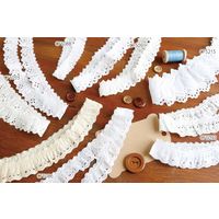 (株) 一 井 商 店 一井商店 綿レースフリル 花柄 幅32mm 10m巻 オフ白 CF5092-00 1セット(長さ10m×2巻)（直送品）