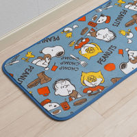 センコー スヌーピー　エンジョイミール　インテリアマット　約45×180cm　ブルー SNI221107 1枚（直送品）