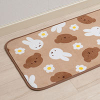 センコー ミッフィー お顔とお花 インテリアマット 約45×180cm ベージュ DBI221108 1枚（直送品）