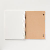 無印良品 上質紙ダブルリングノート ドット方眼 ベージュ A5 白 70枚 ゴム留め付き 良品計画