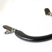 日本紐釦貿易 日本紐釦 プラスチック製ハンドル フォーマルタイプ クワエ金具付き W16×H15cmK254-B　2本1組×3組（直送品）