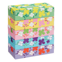 ティッシュペーパー 220組 アスクルオリジナル スプレッドフラワー 1パック（5箱入） PEFC認証紙 ボックスティッシュ オリジナル（わけあり品）