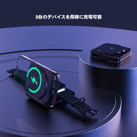 ワイヤレス充電器 15W Apple Wach Airpods iPhone12/13/14用 Magnet対応 折りたたみ式 コンパクト 1個