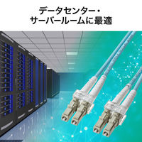 サンワサプライ アーマードメガネ型光ファイバケーブル(マルチOM3、LC×2-LC×2、10m) HKB-AMOM3LCLC-10 1本（直送品）