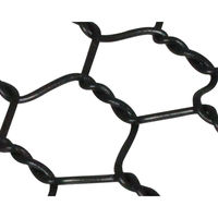 吉田隆 ビニール亀甲金網 ブラック 線径0.85mm(#20)×幅450mm×長さ30m 00956409 1巻