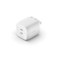 USB充電器 45W（25W+20W） USB Type-C×2ポート 急速充電 折り畳み式プラグ ホワイト 1個 Belkin ベルキン