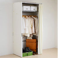 【軒先渡し】日本住器工業 クローゼットハンガー 棚有タイプ 幅850～1250×高さ2110ｍｍ 1800-80CＴ(RC)アイボリー 1台（直送品）