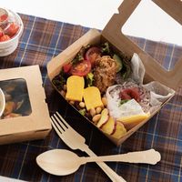 ヘッズ 無地窓付ランチボックス/クラフト-1 MK-LUB1 1パック(50枚)