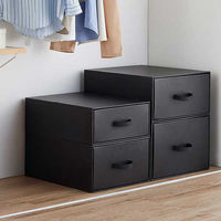 ベストコ 収納 ボックス 幅44×奥行53×高さ23cm ブラック ND-9547 WM44 Reuse Dan Box シリーズ 1個（直送品）