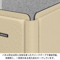 オカムラ ジャスタステーブルブース 矩形（長方形） 幅750×奥行733×高さ1600mm ベージュ／ライトグレー 1台（3梱包）  オリジナル